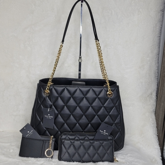NWT Kate Spade New York 3 PCS Set Shoulder Bag Purse Designer Handbag Tote ++ - Picture 10 of 13